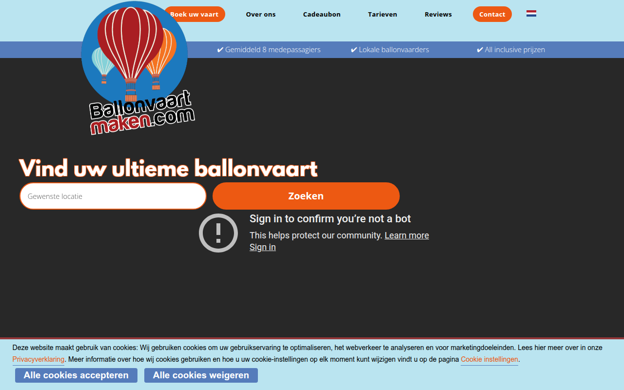 Screenshot van ballonvaartmaken.com