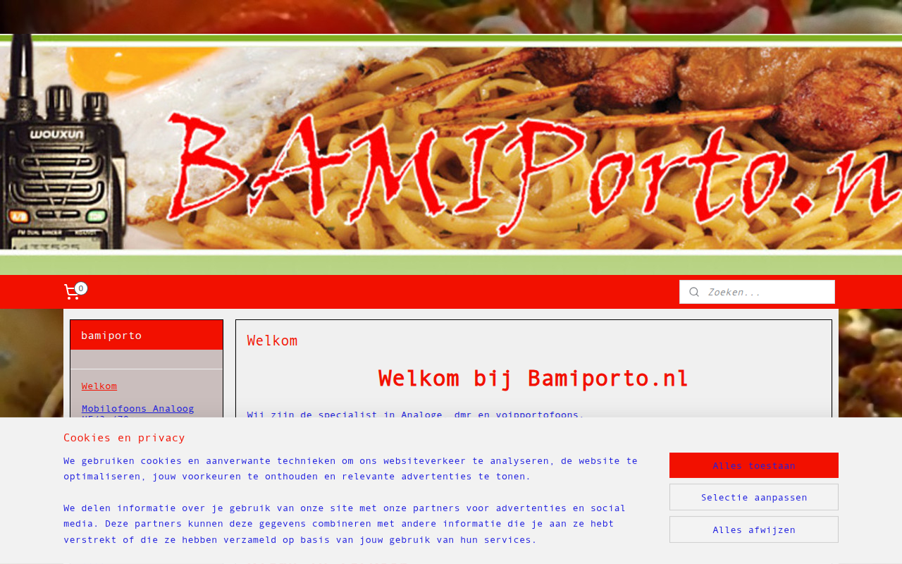 Screenshot van bamiporto.nl