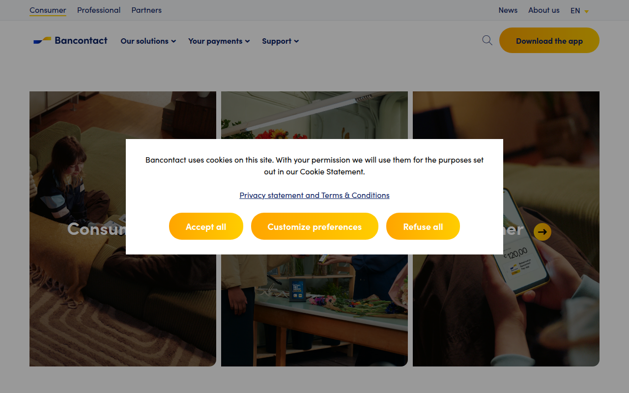Screenshot van bancontact.com