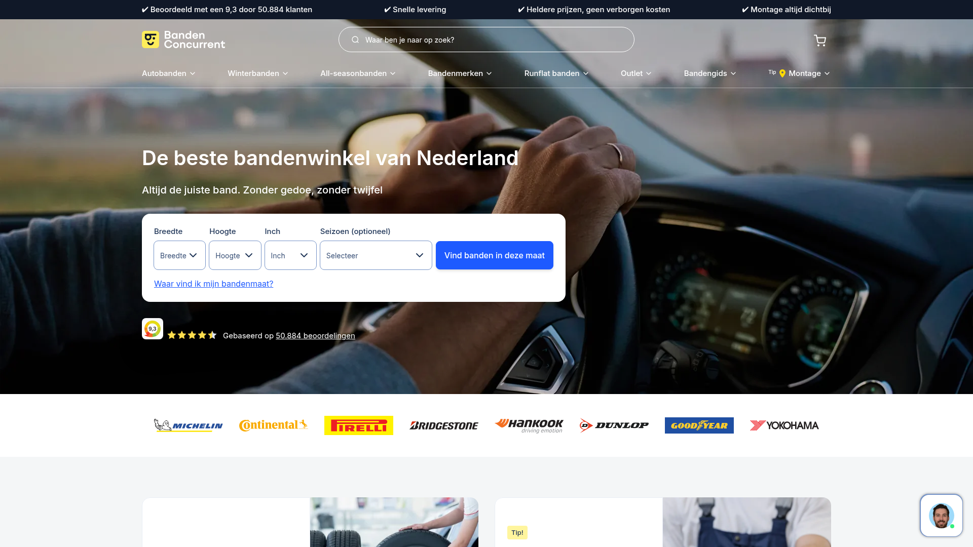 Screenshot van bandenconcurrent.nl