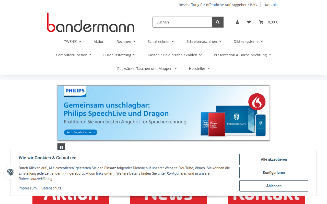 Screenshot van bandermann.com