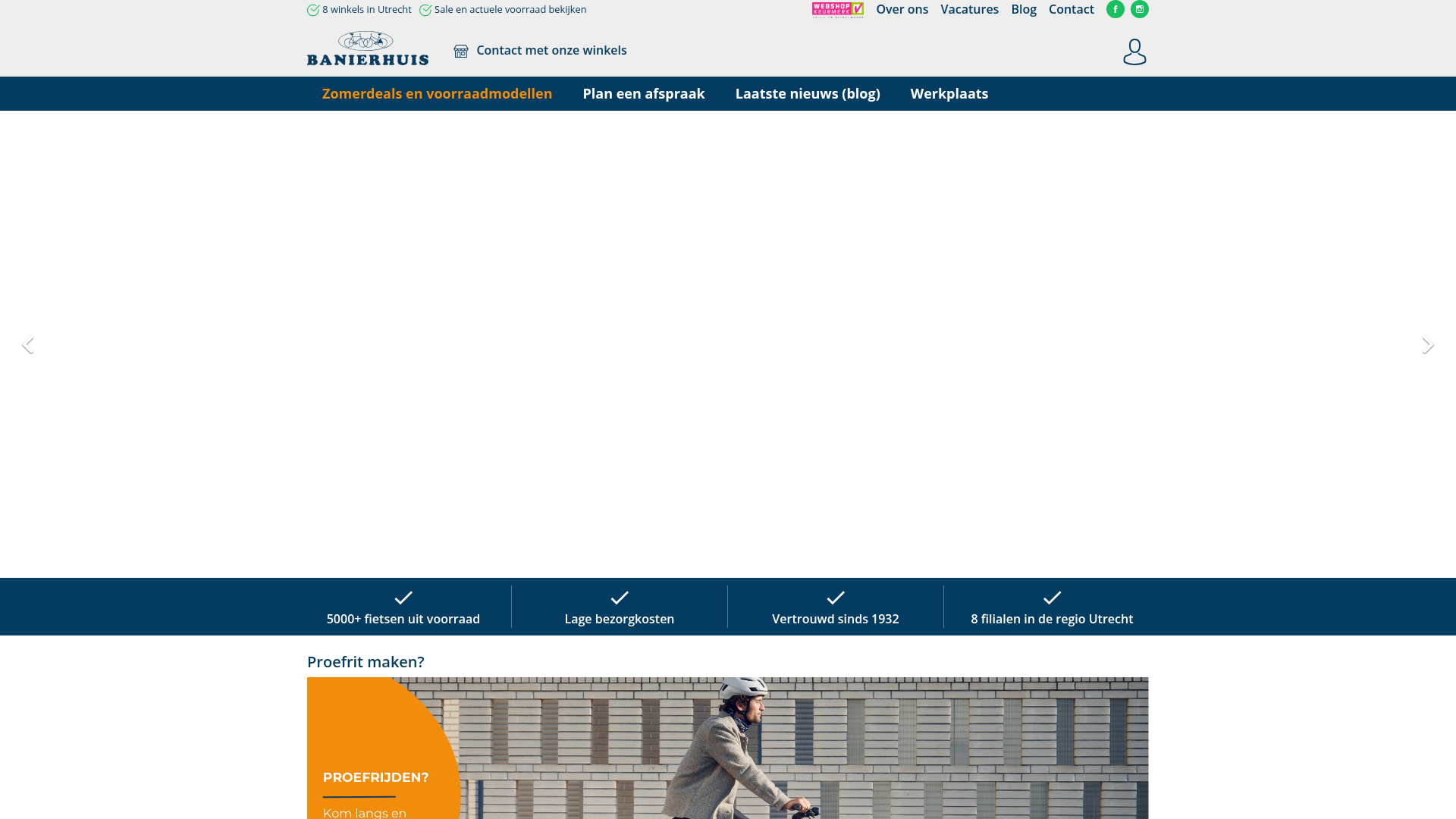 Screenshot van banierhuis.nl