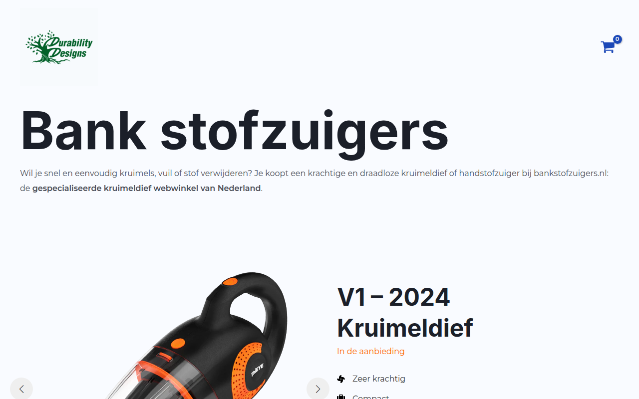 Screenshot van bankstofzuigers.nl