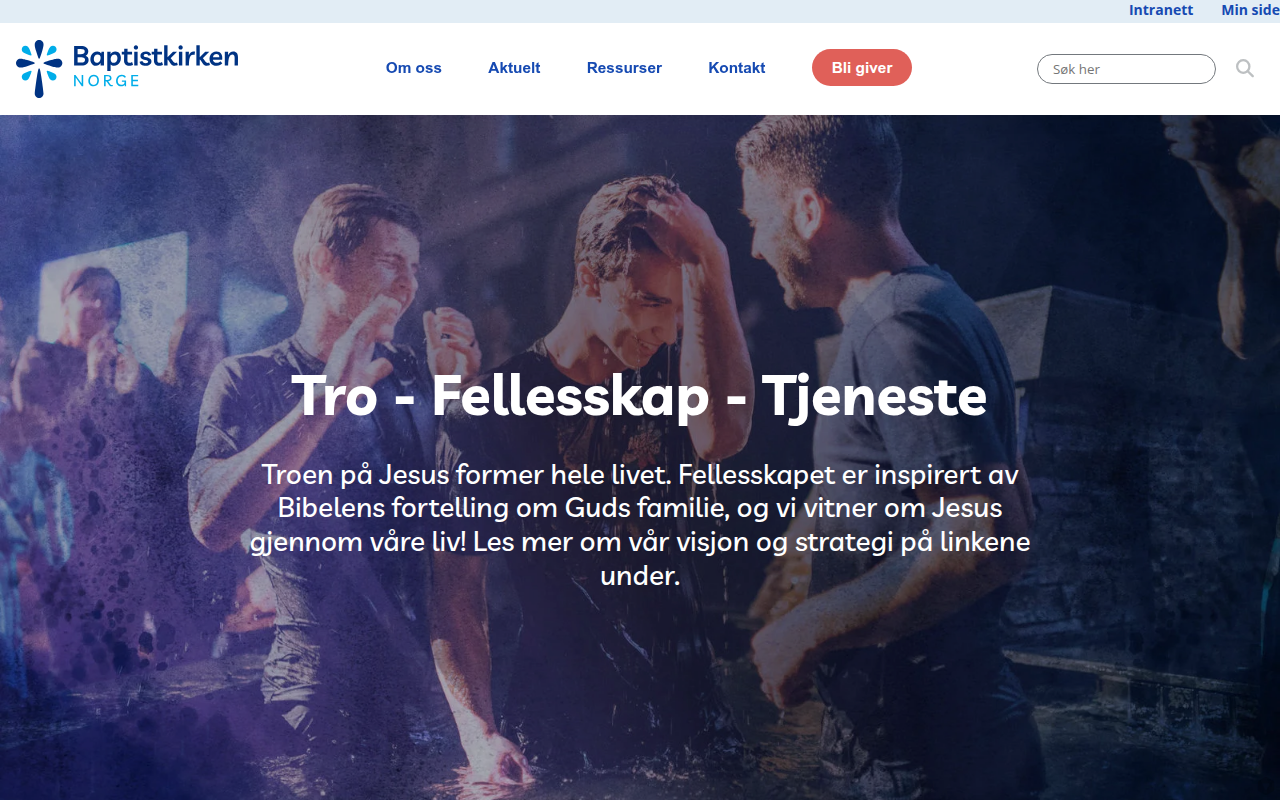 Screenshot van baptist.no