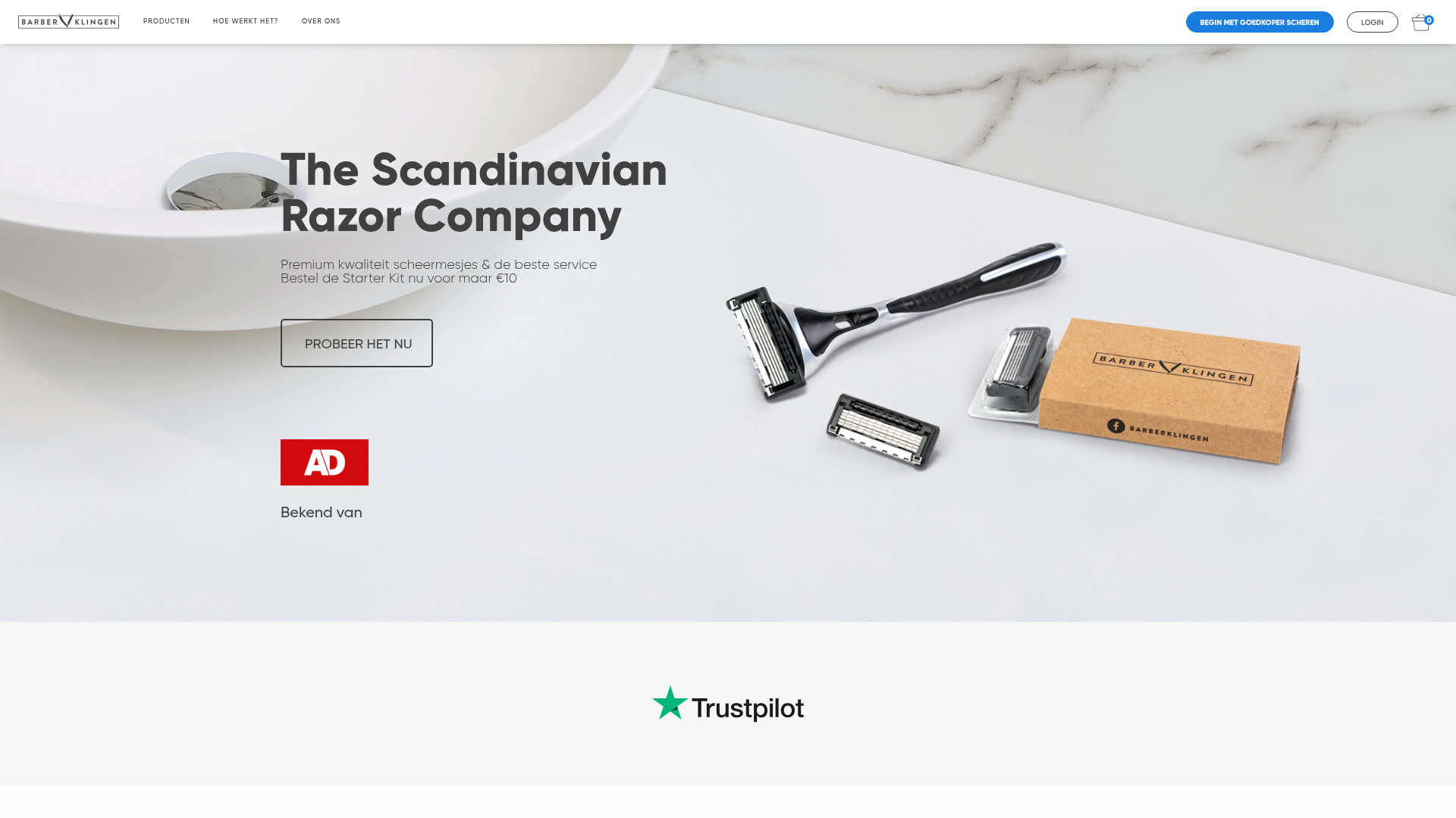Screenshot van barberklingen.nl