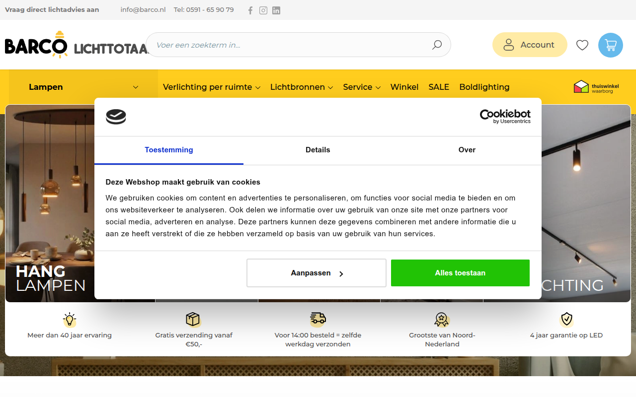 Screenshot van barco.nl