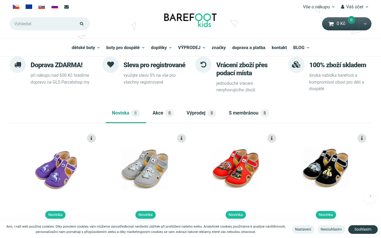 Screenshot van barefootkids.cz