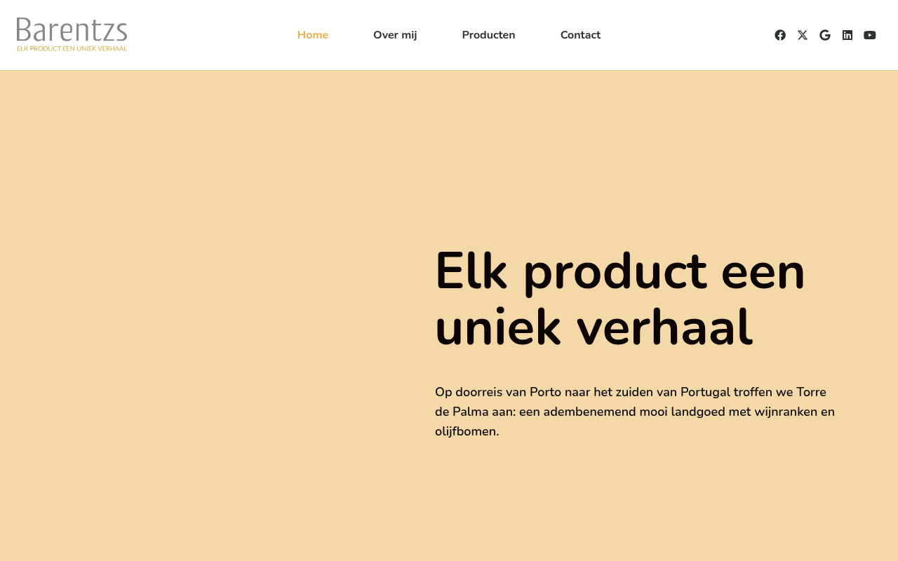 Screenshot van barentzs.nl