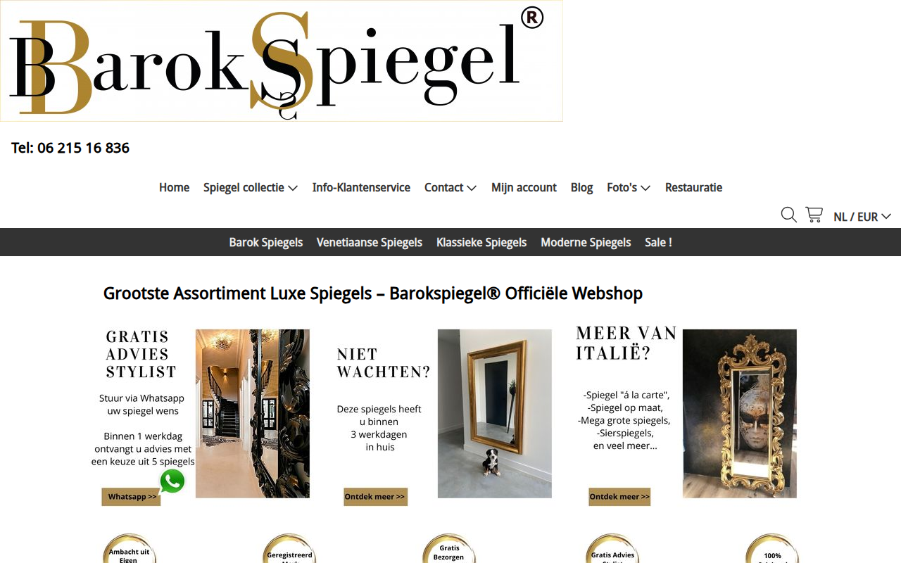 Screenshot van barokspiegel.com
