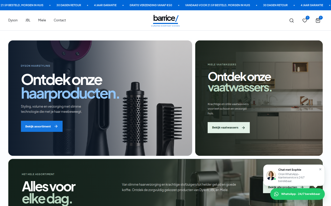 Screenshot van barrice.nl