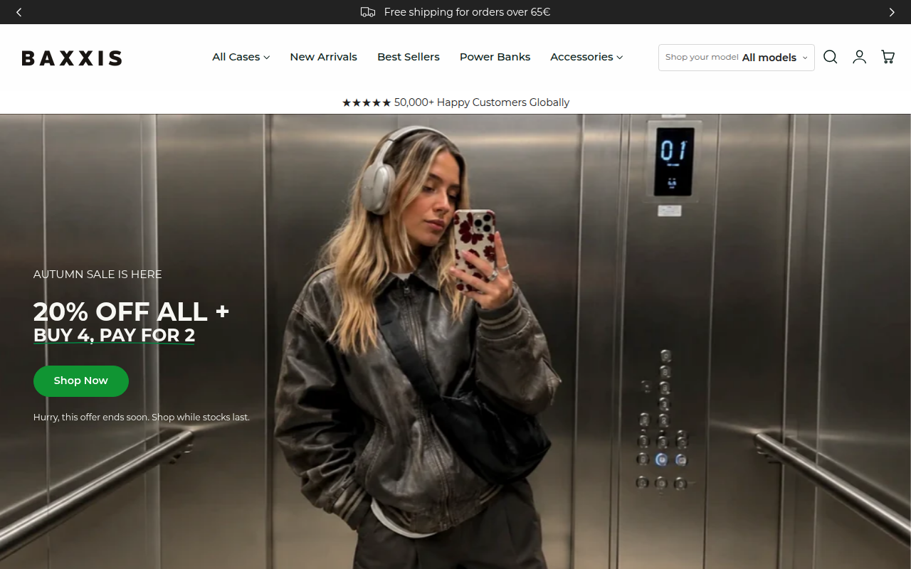 Screenshot van baxxis.com