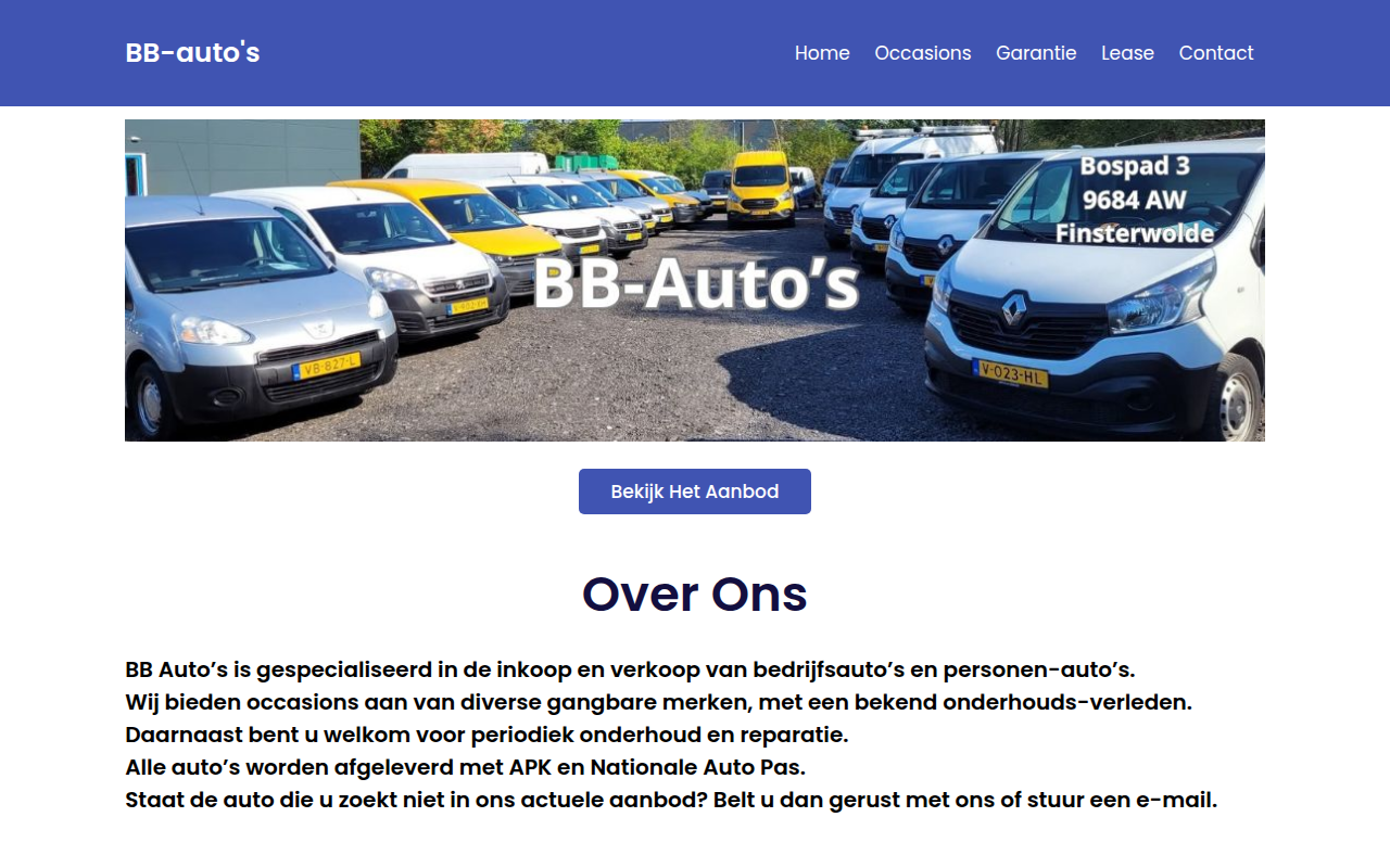 Screenshot van bb-autos.nl
