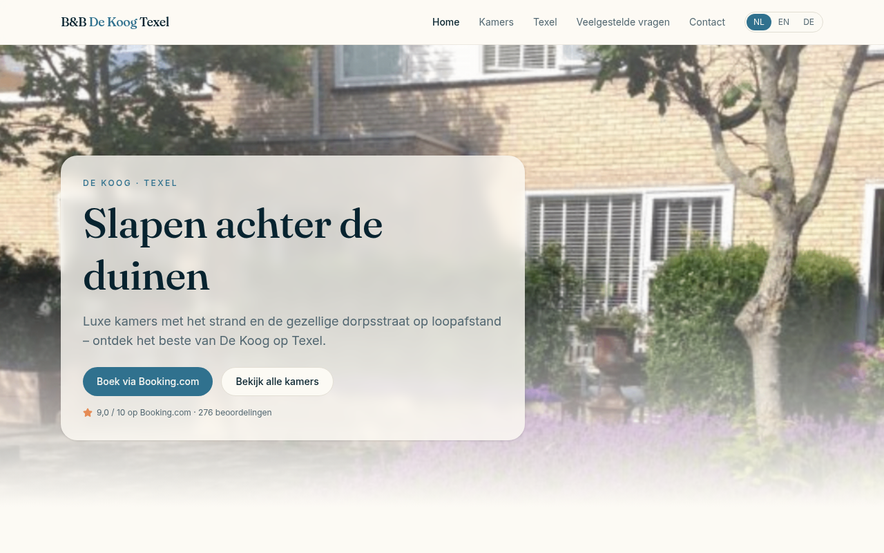 Screenshot van bbdekoogtexel.nl