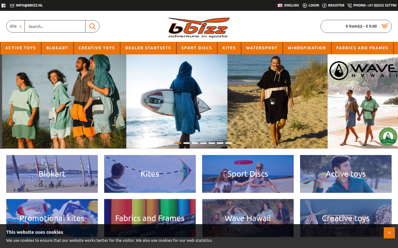 Screenshot van bbizzshop.nl