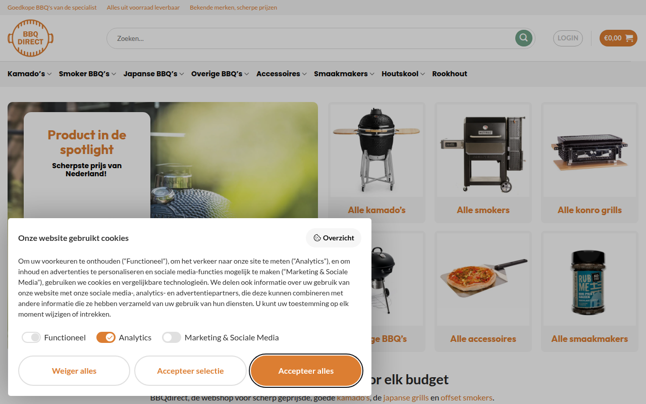 Screenshot van bbqdirect.nl