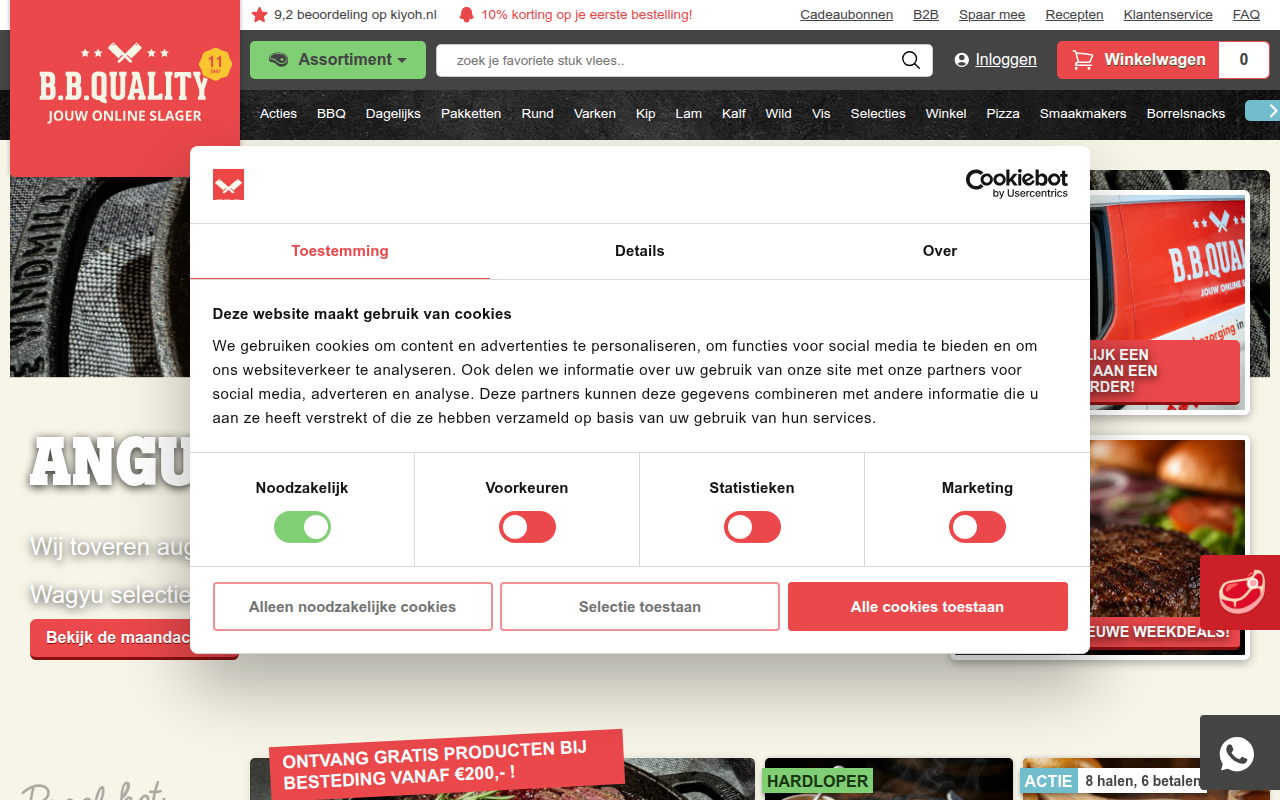 Screenshot van bbquality.nl