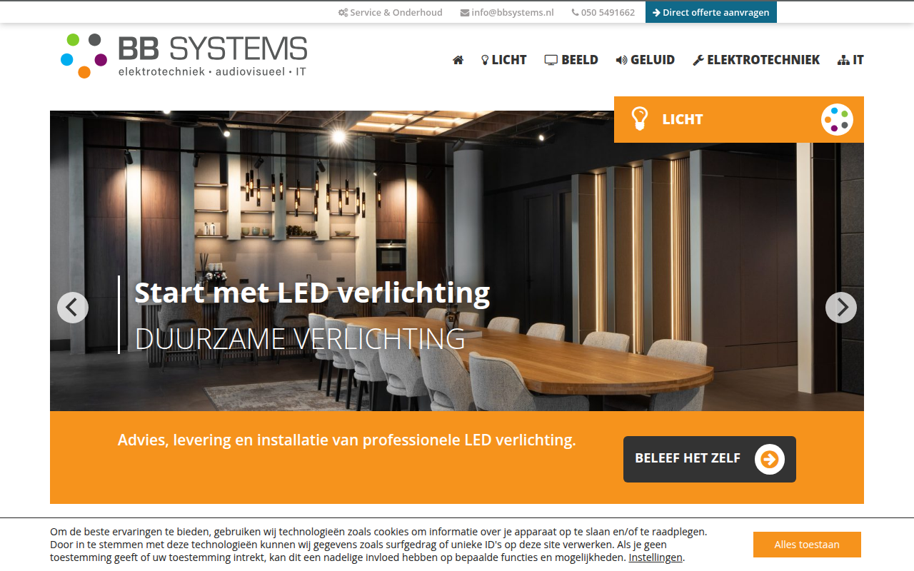 Screenshot van bbsystems.nl