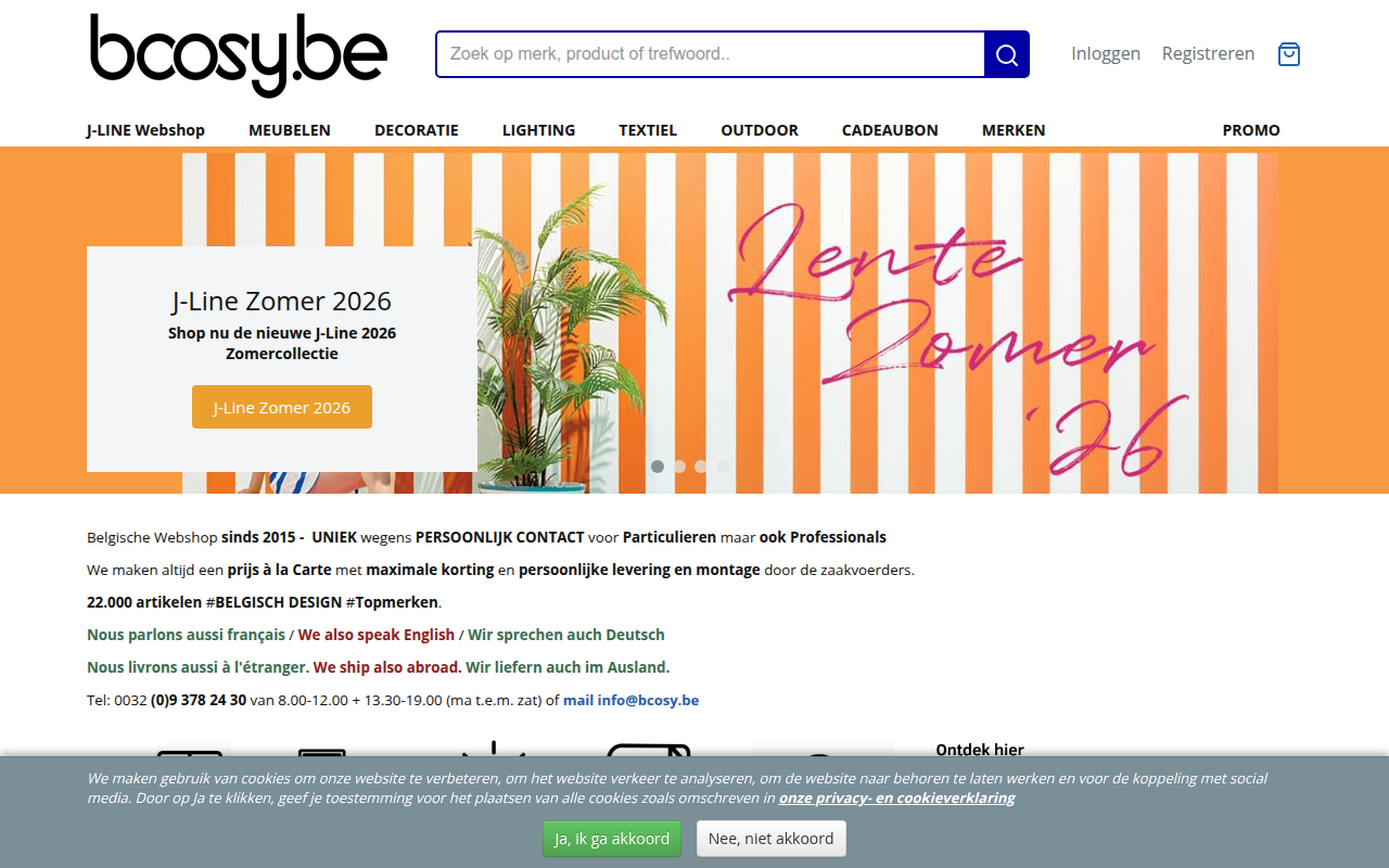 Screenshot van bcosy.be