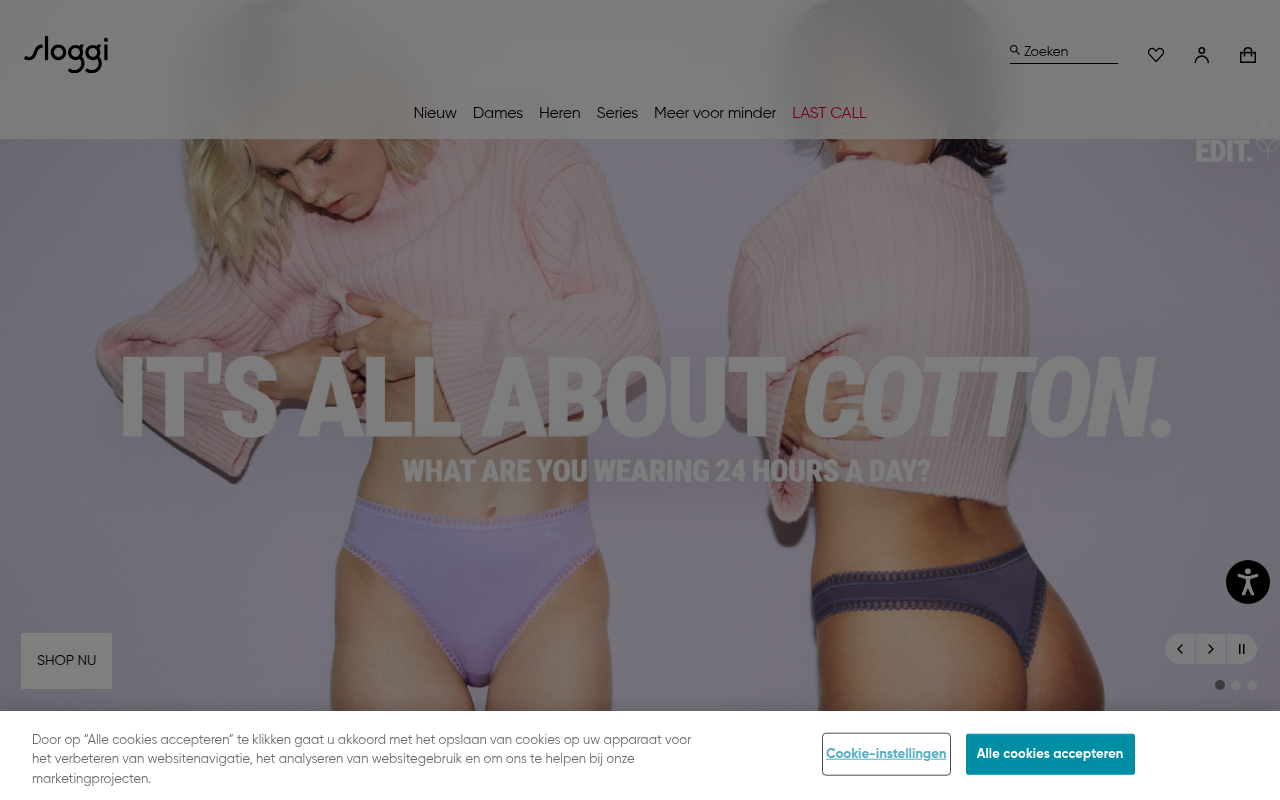 Screenshot van be.sloggi.com