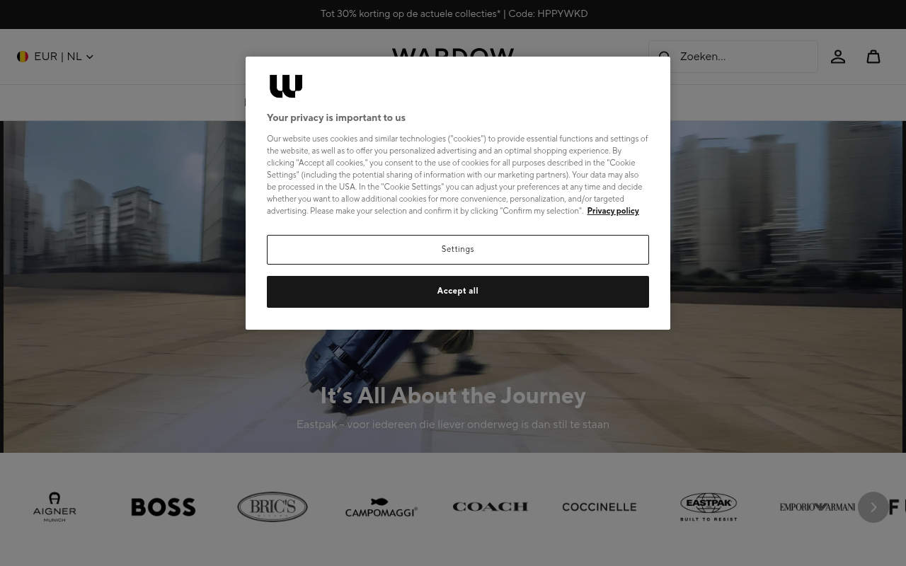 Screenshot van be.wardow.com