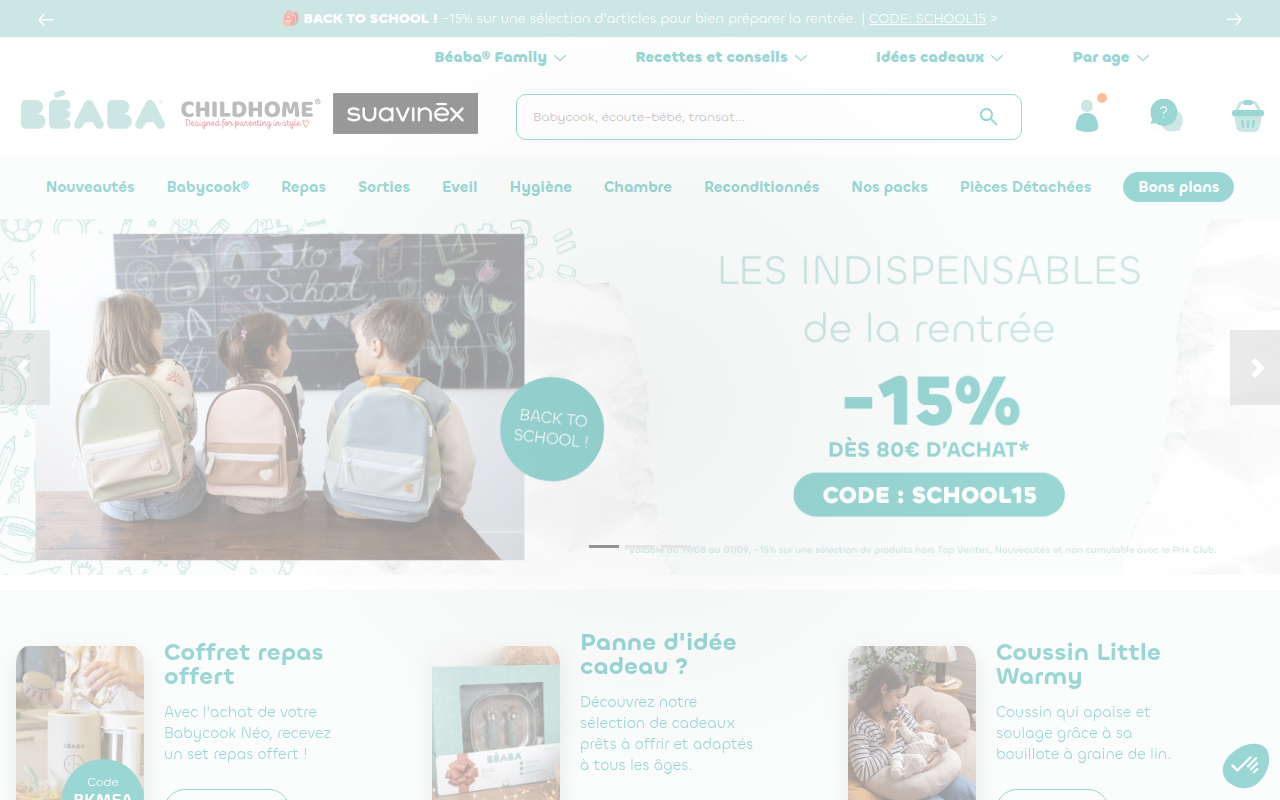 Screenshot van beaba.com