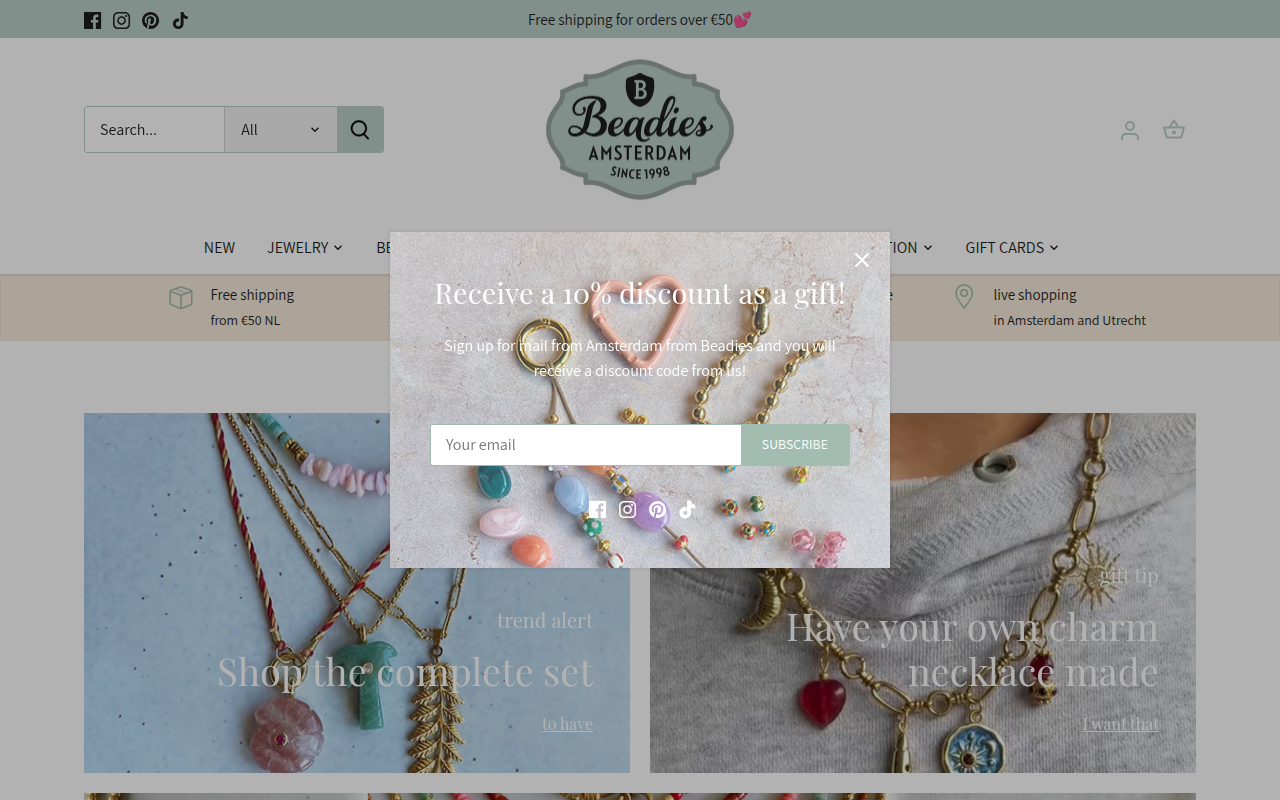 Screenshot van beadies.com