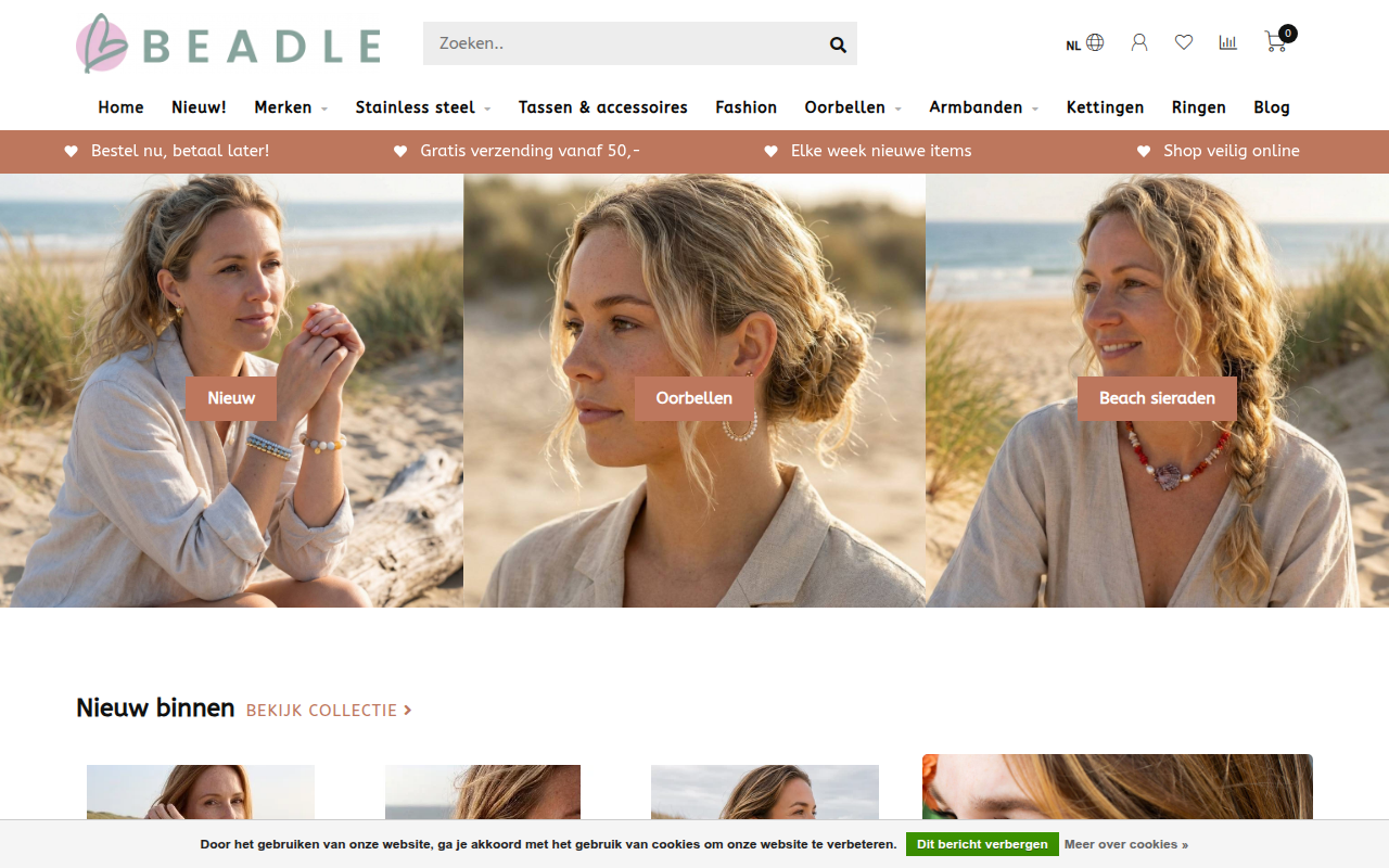 Screenshot van beadle.nl