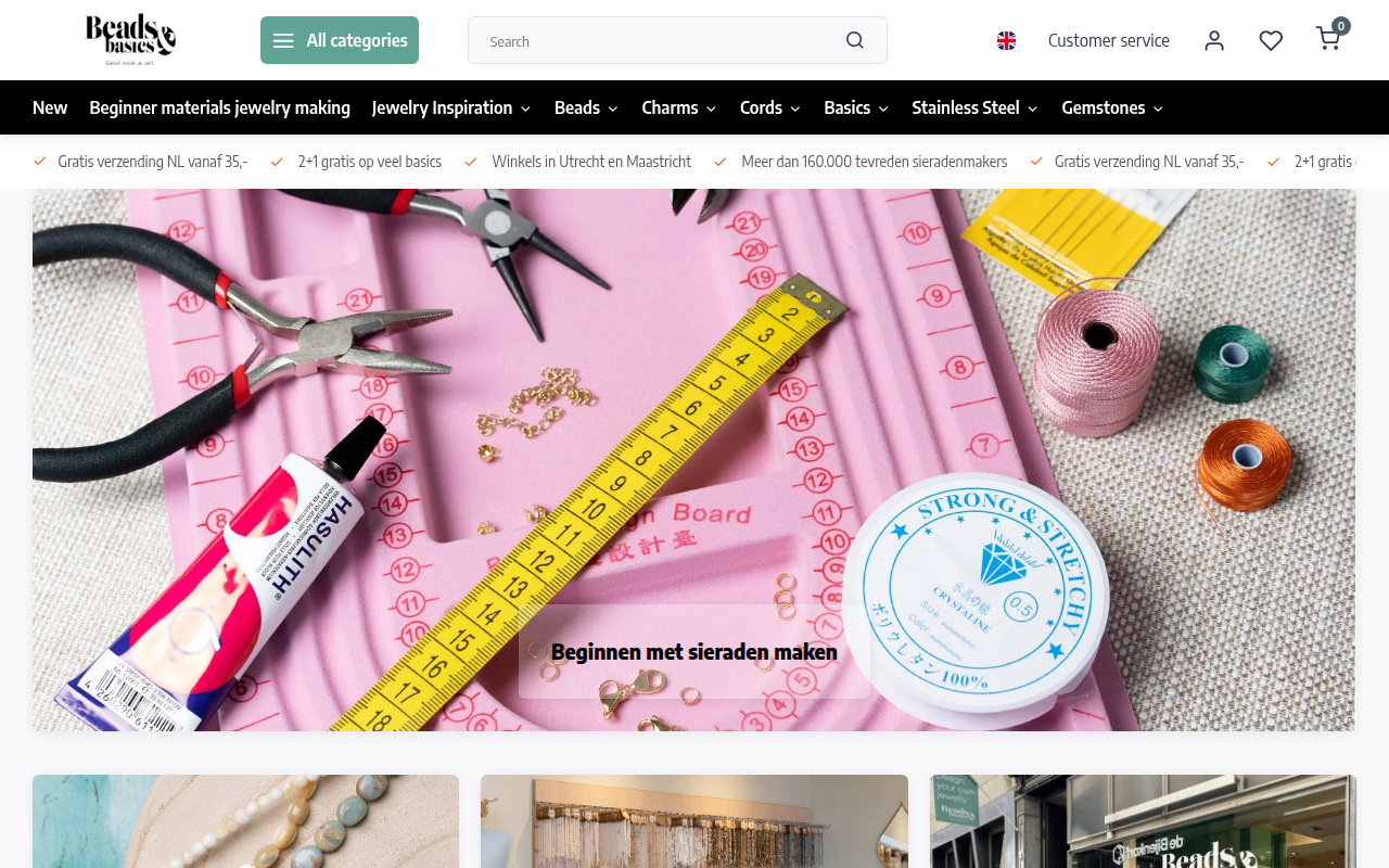 Screenshot van beadsandbasics.com