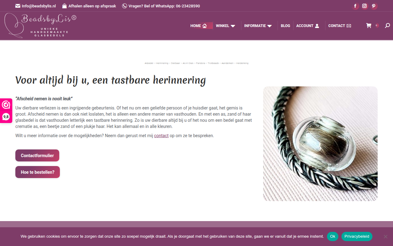 Screenshot van beadsbylis.com