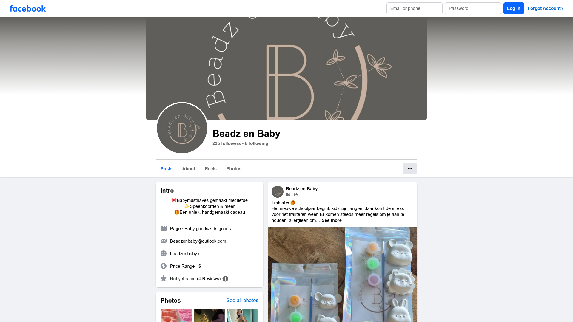 Screenshot van beadzenbaby.nl