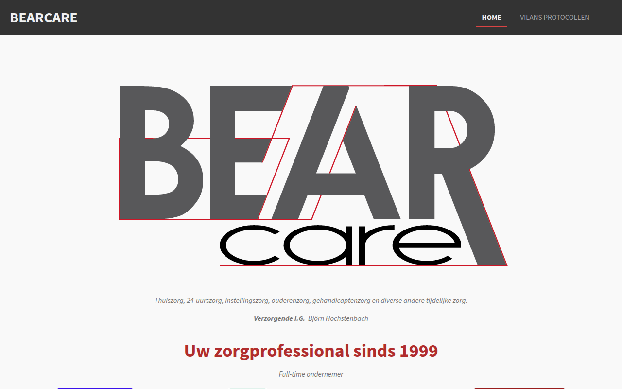 Screenshot van bearcare.nl