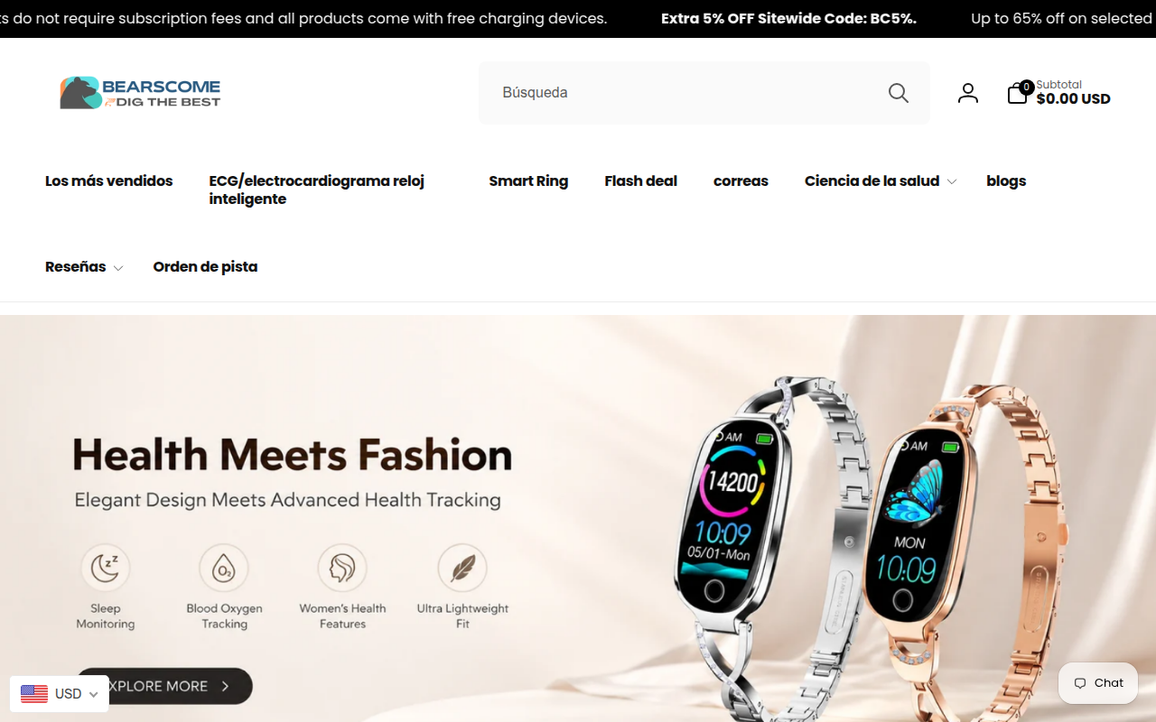 Screenshot van bearscome.com