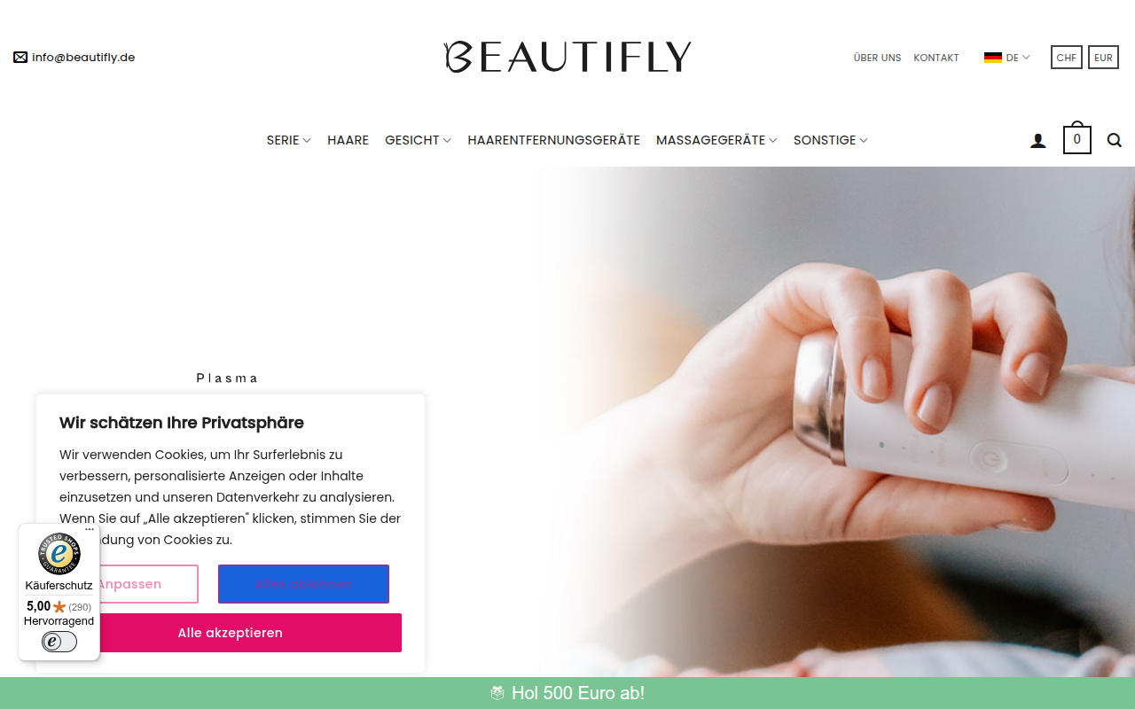 Screenshot van beautifly.de
