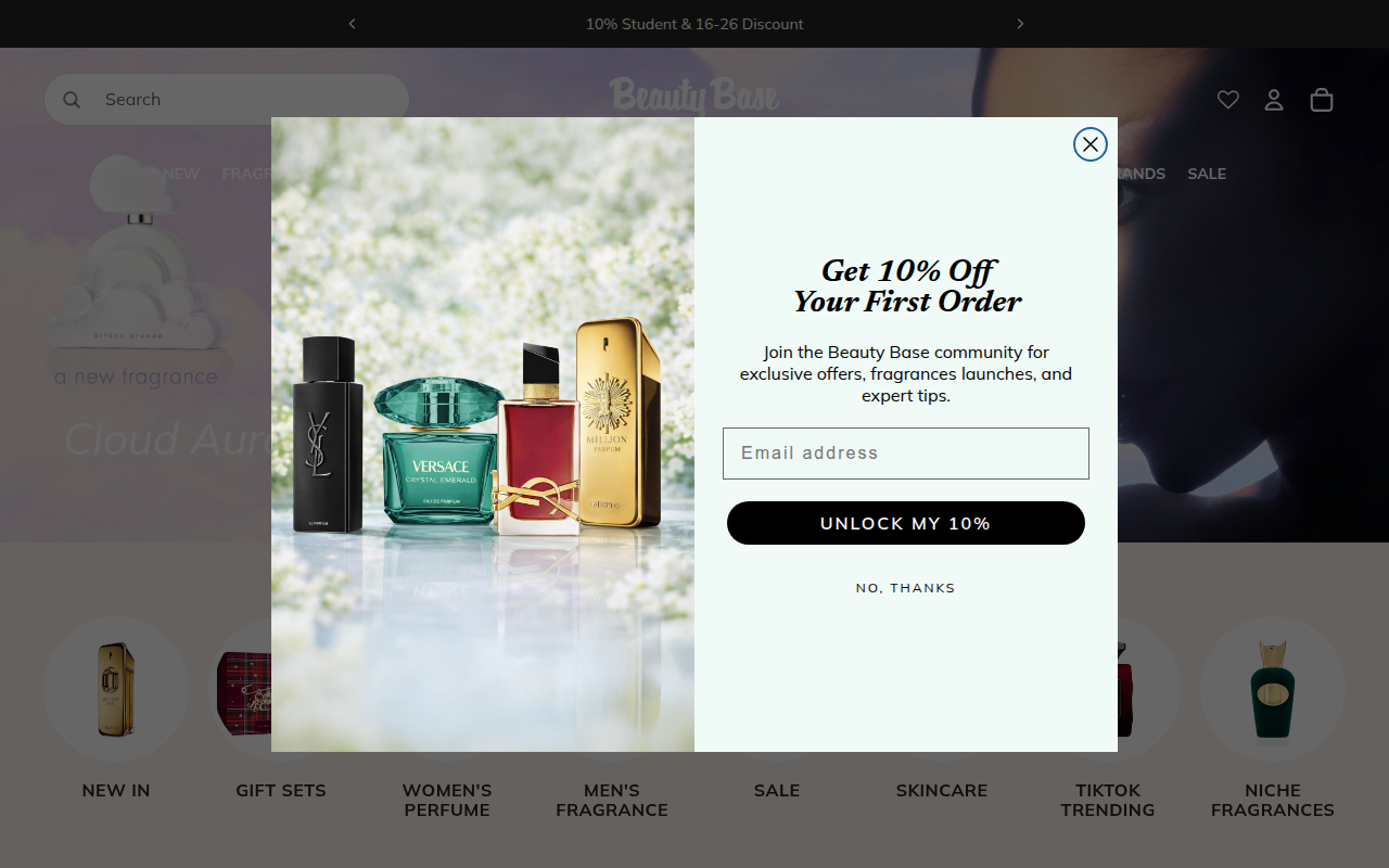 Screenshot van beautybase.com