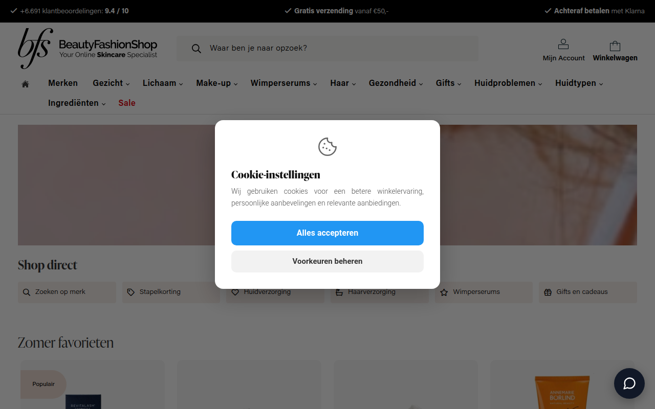 Screenshot van Be Beauty Online B.V.