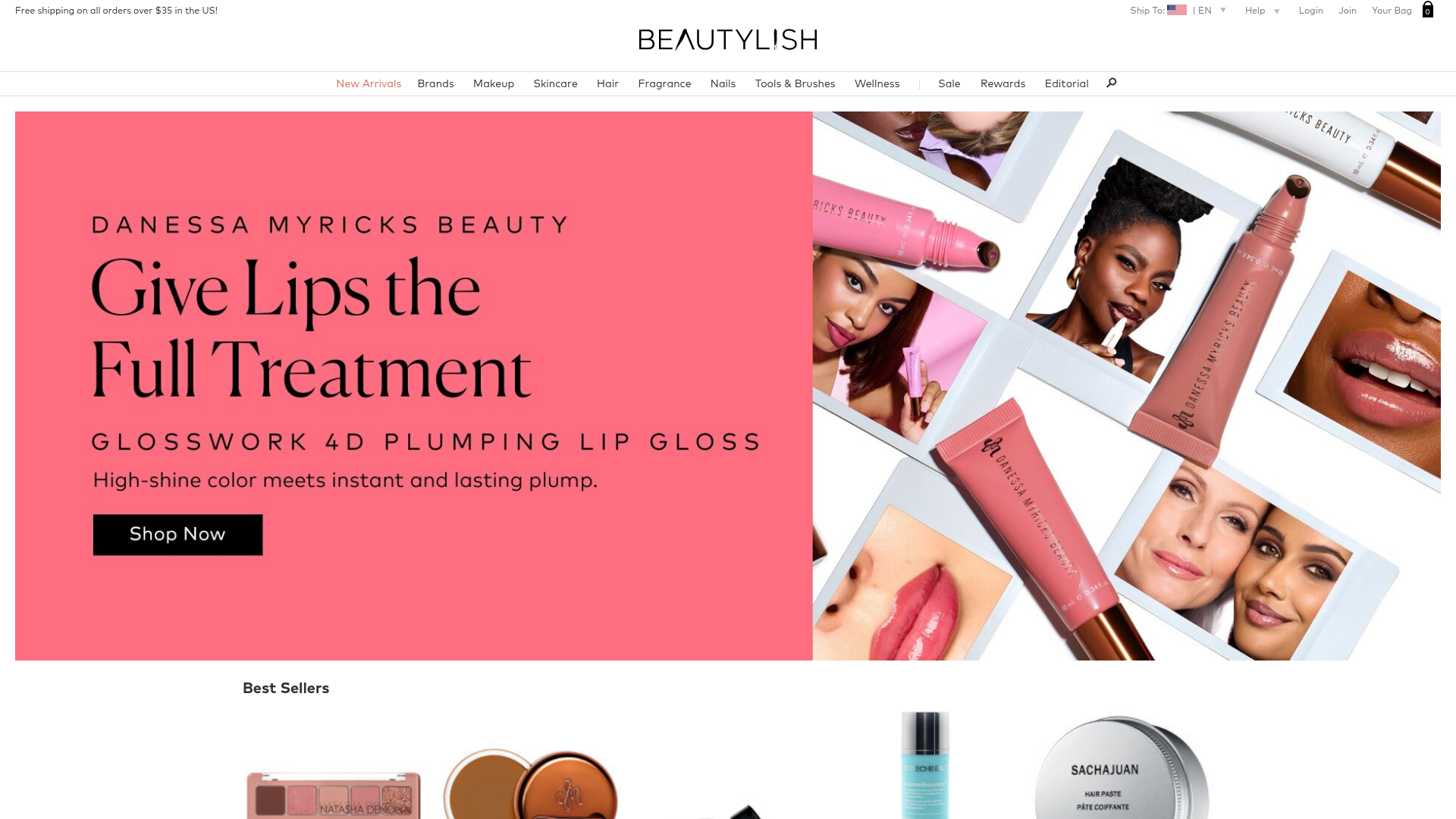 Screenshot van beautylish.com