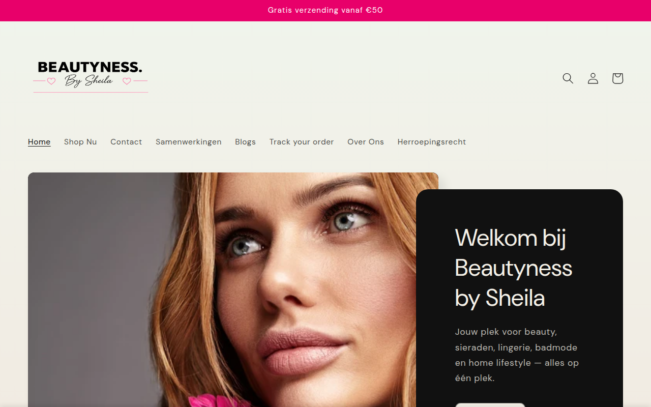 Screenshot van beautynessbysheila.nl