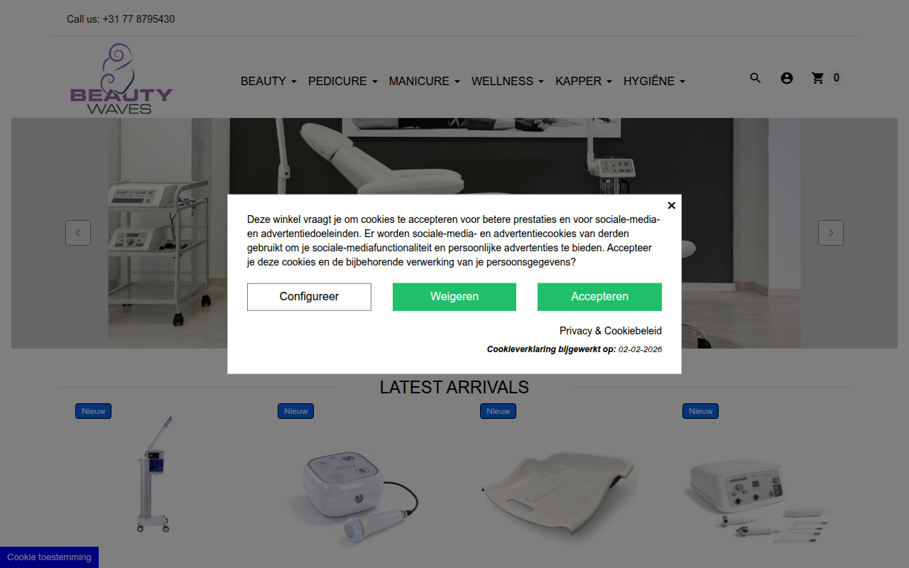 Screenshot van beautywaves.nl