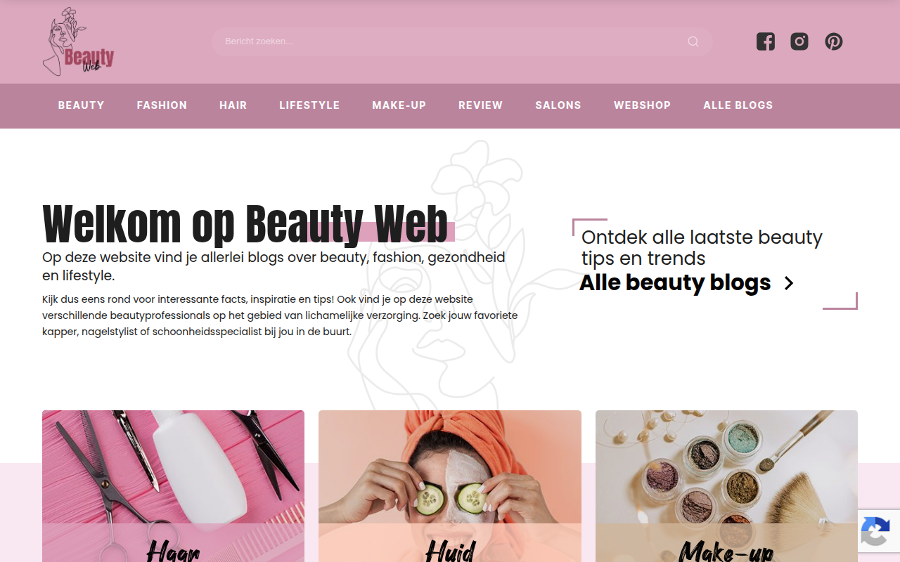 Screenshot van beautyweb.nl