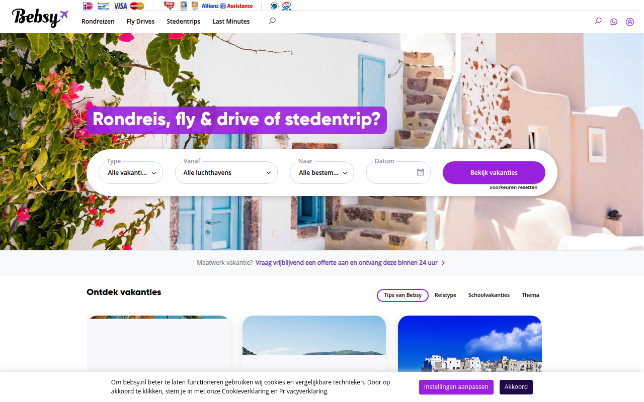 Screenshot van bebsy.nl