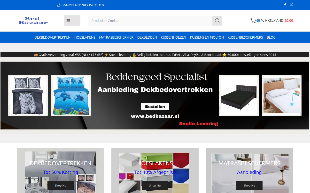 Screenshot van bedbazaar.nl