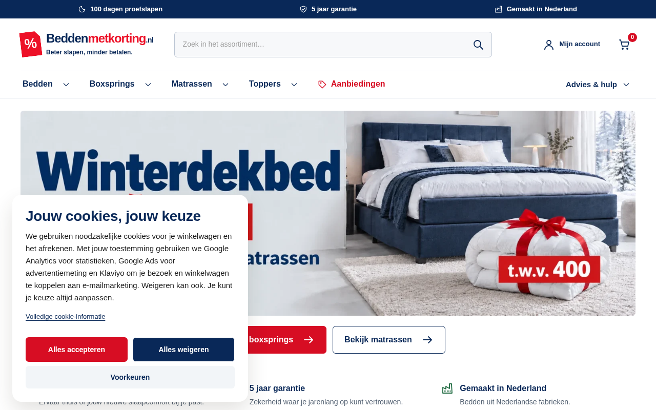 Screenshot van beddenmetkorting.nl