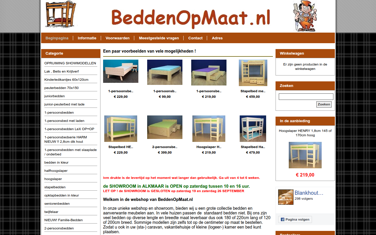 Screenshot van beddenopmaat.nl