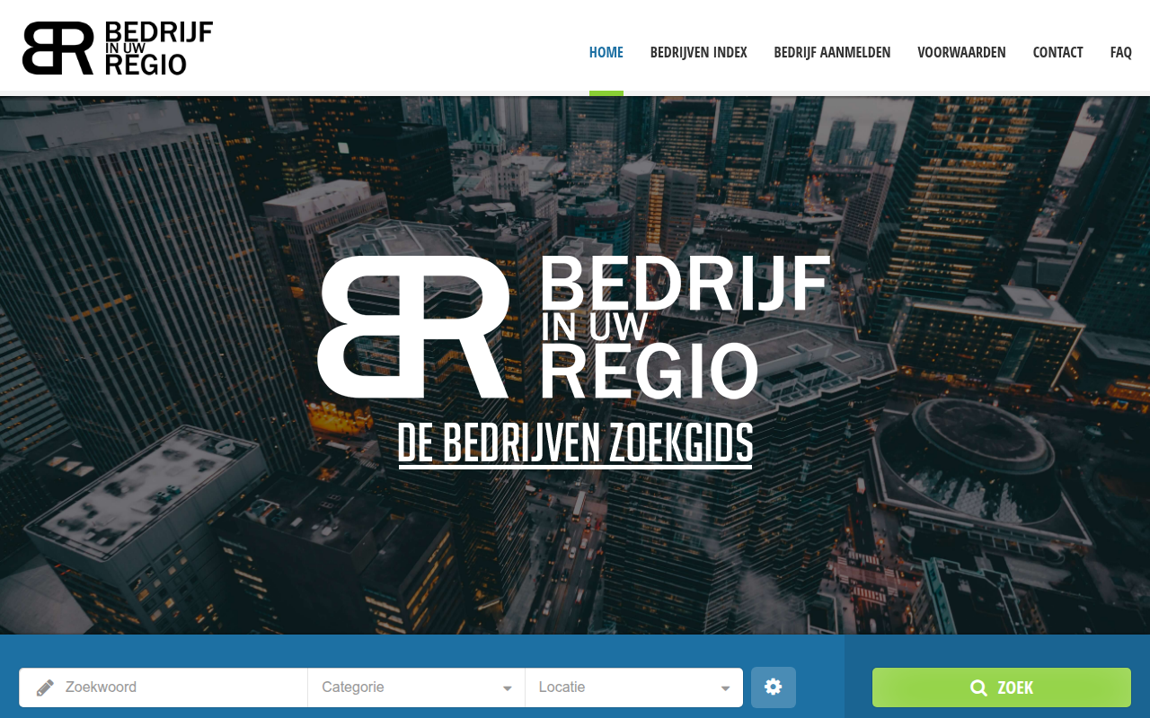 Screenshot van bedrijfinuwregio.nl
