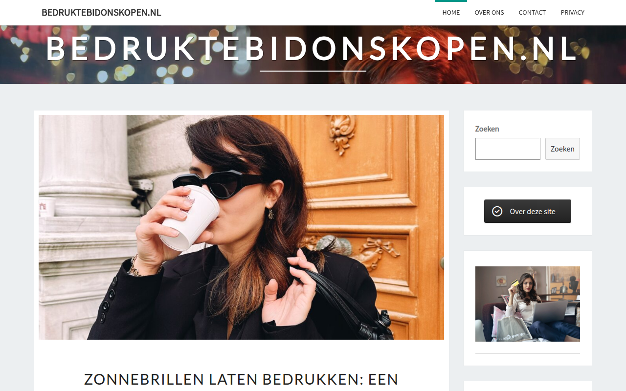 Screenshot van bedruktebidonskopen.nl