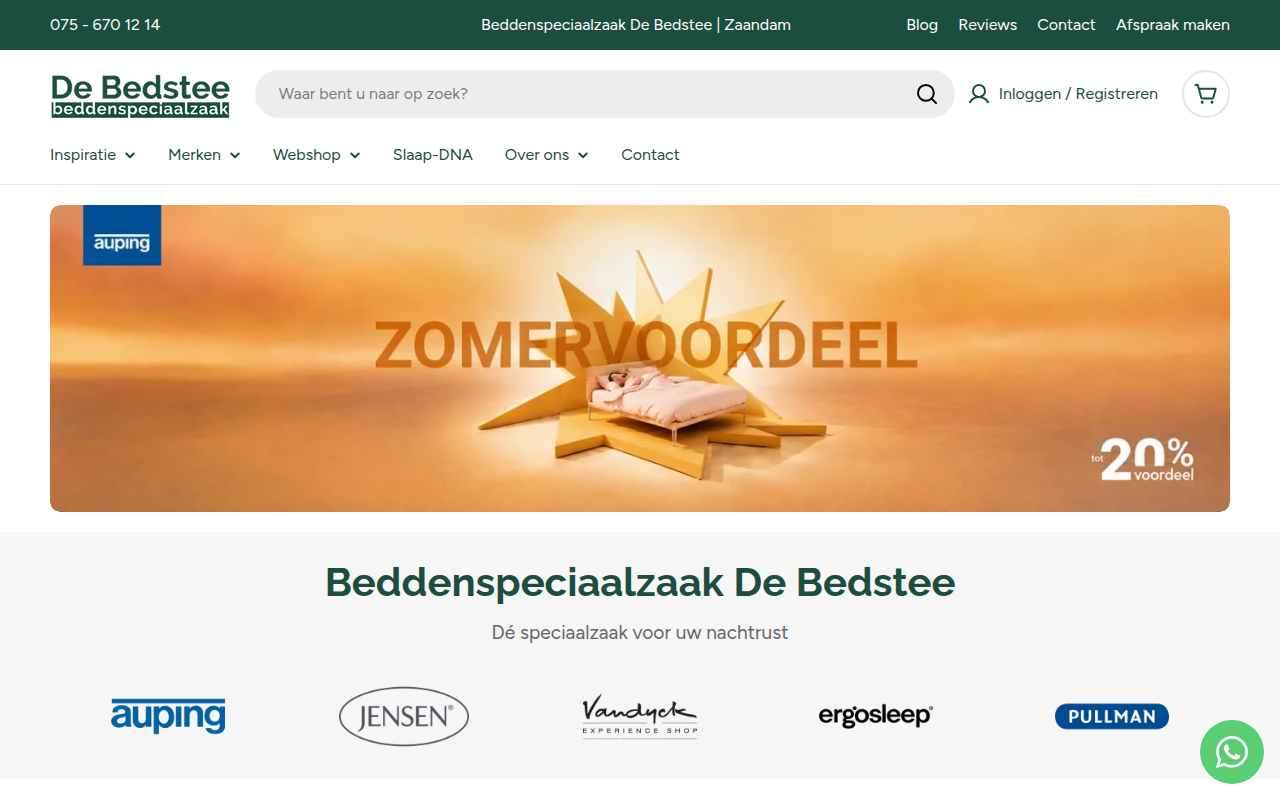 Screenshot van bedstee.nl