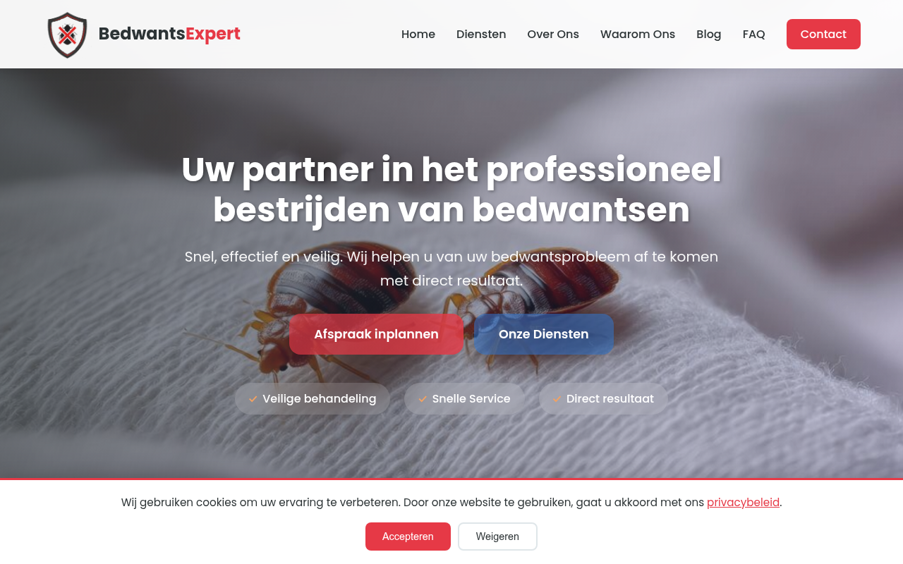 Screenshot van bedwants-expert.nl