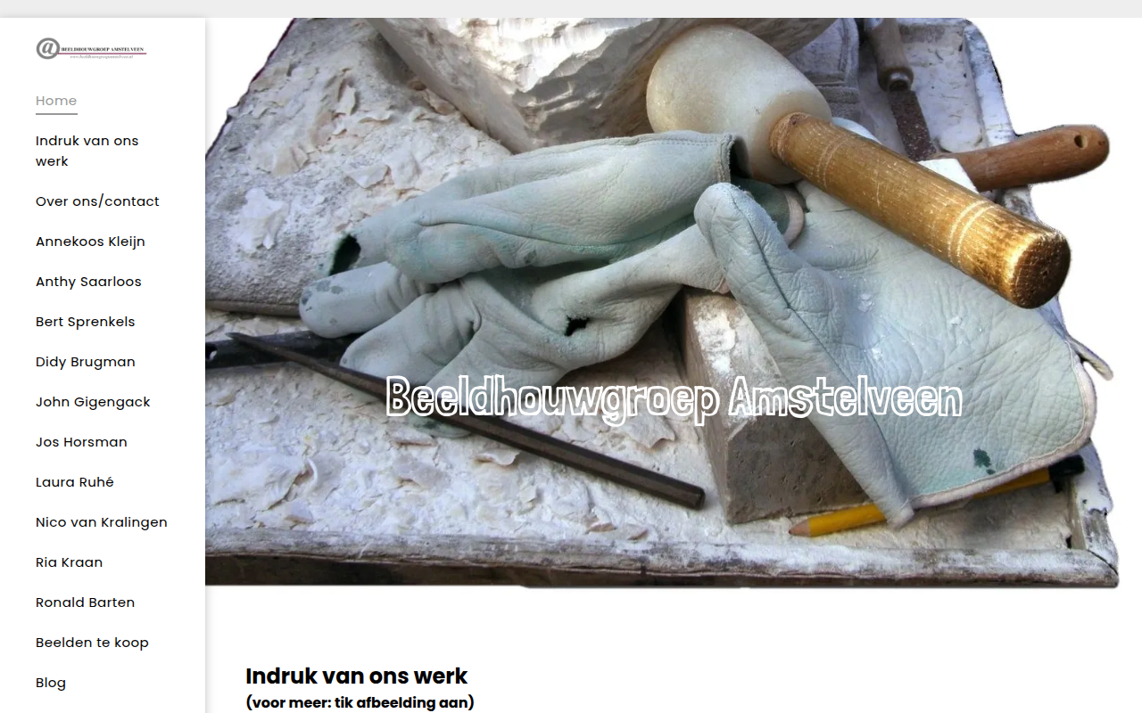 Screenshot van beeldhouwgroepamstelveen.nl