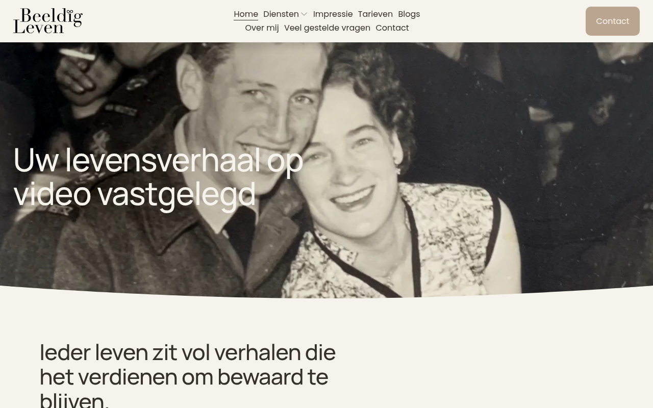 Screenshot van beeldigleven.nl