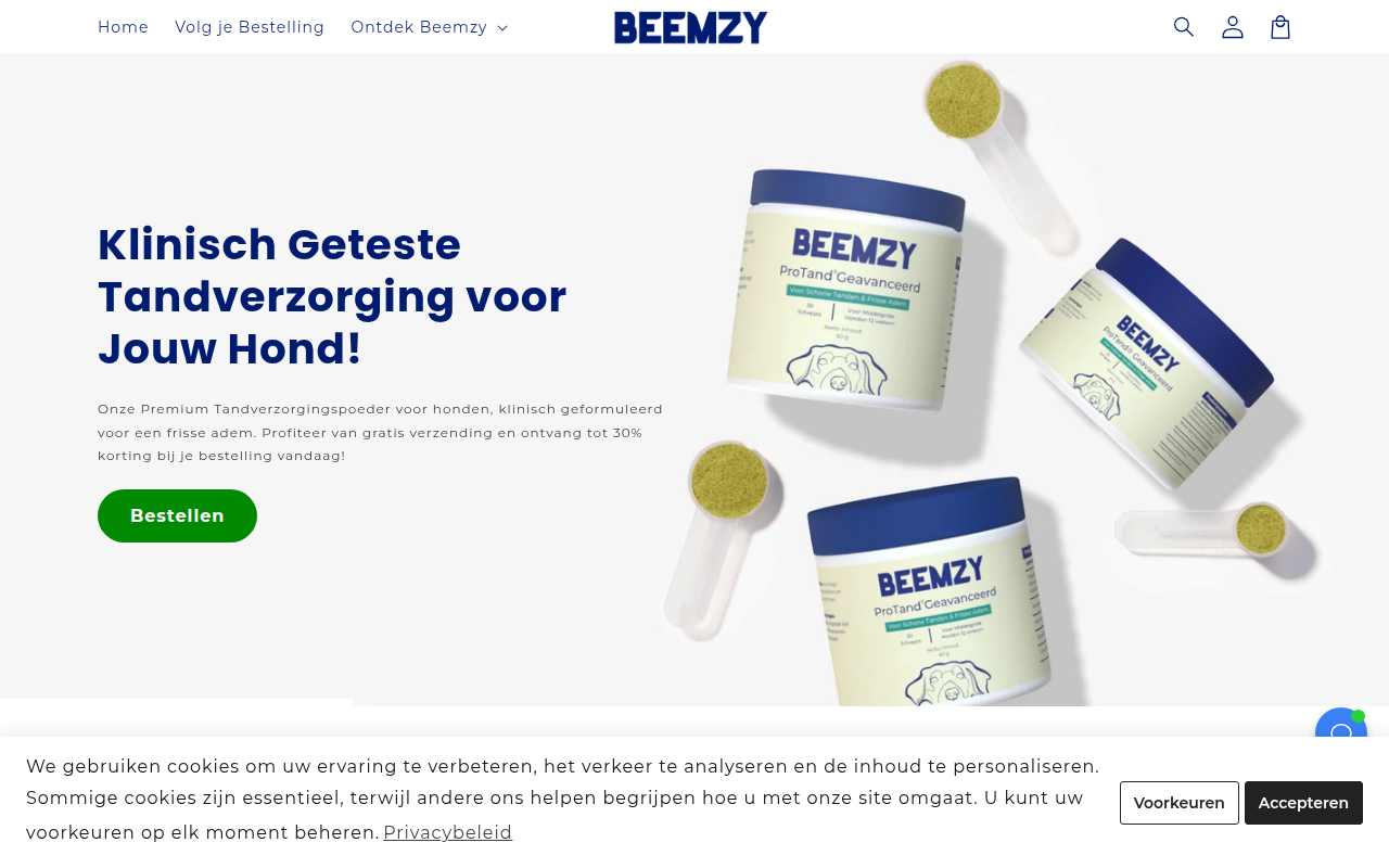 Screenshot van beemzy.com